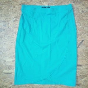 Turquoise Petal Pencil Skirt